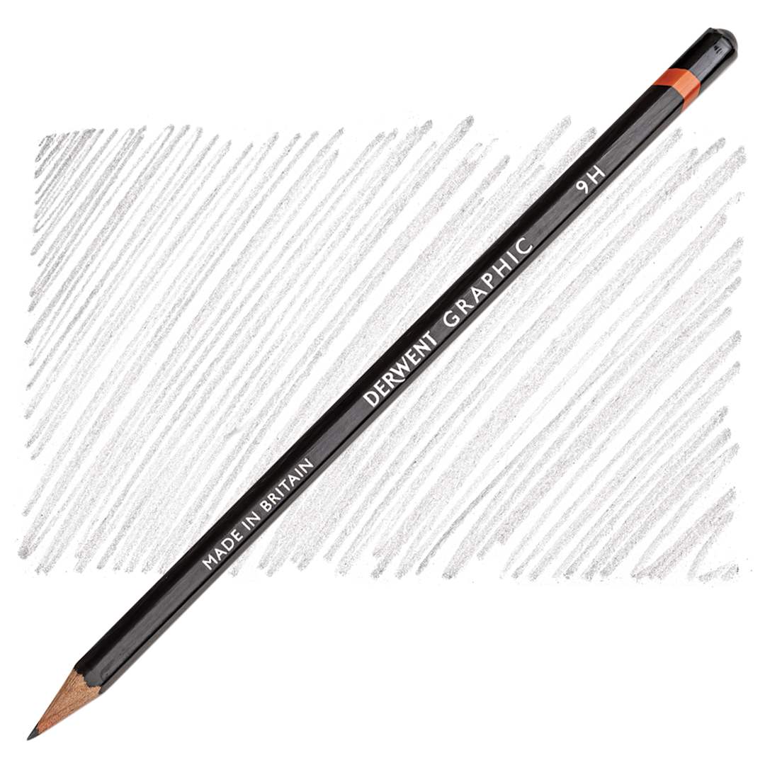 Open in modal - Derwent Graphic Pencil - Hardness 9H, pencil and swatch