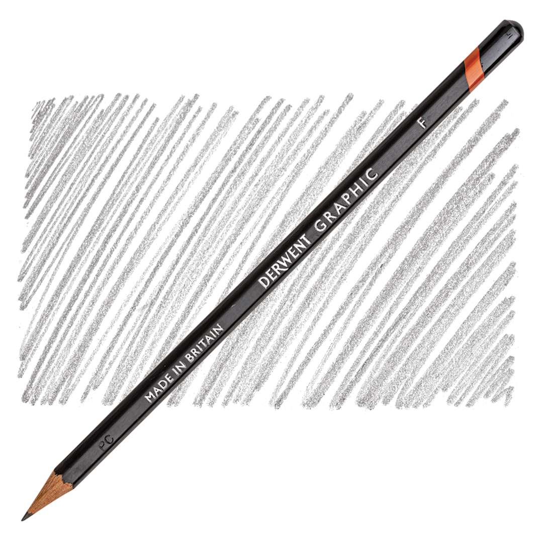 Open in modal - Derwent Graphic Pencil - Hardness F pencil and swatch