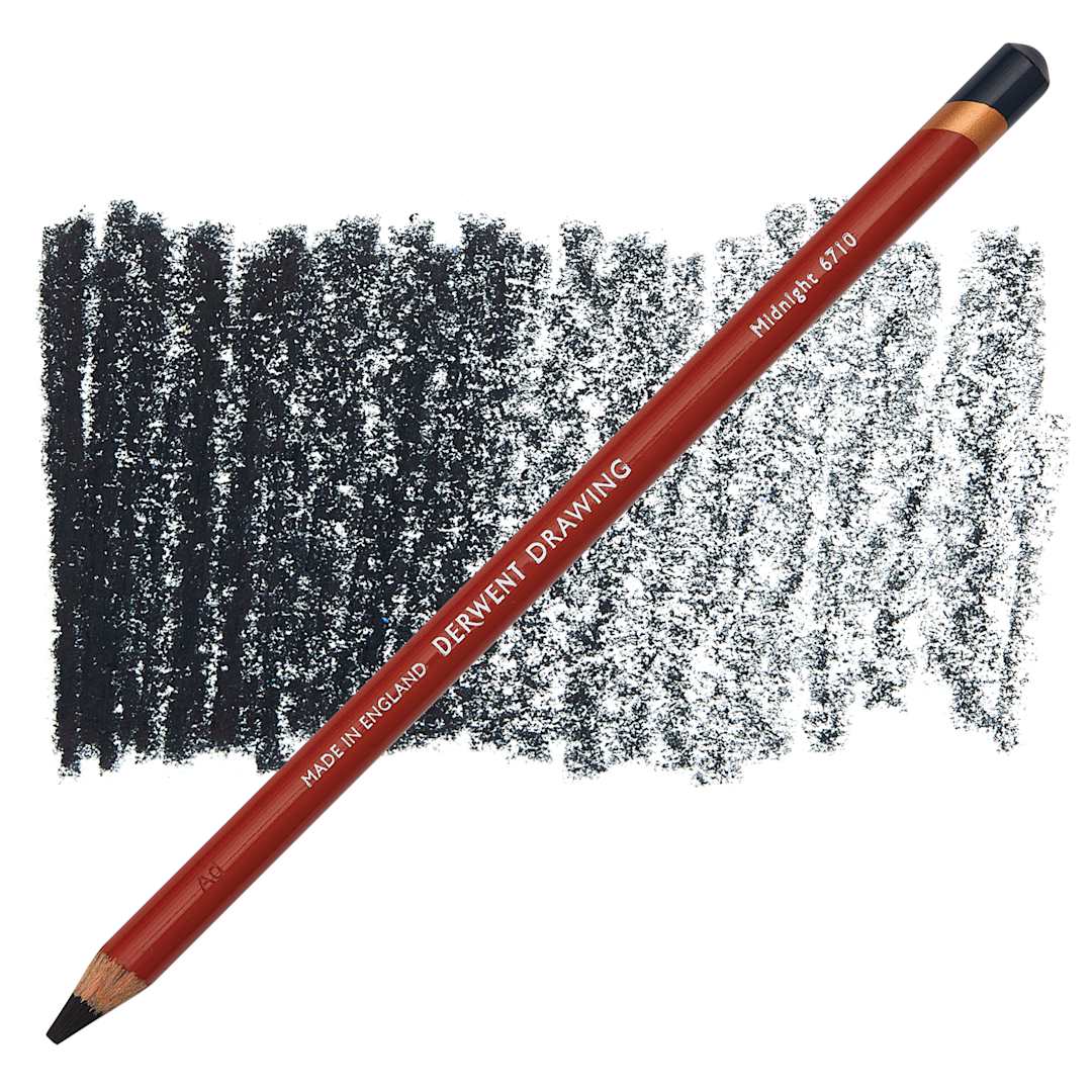 Open in modal - Derwent Drawing Pencil - Midnight pencil and swatch
