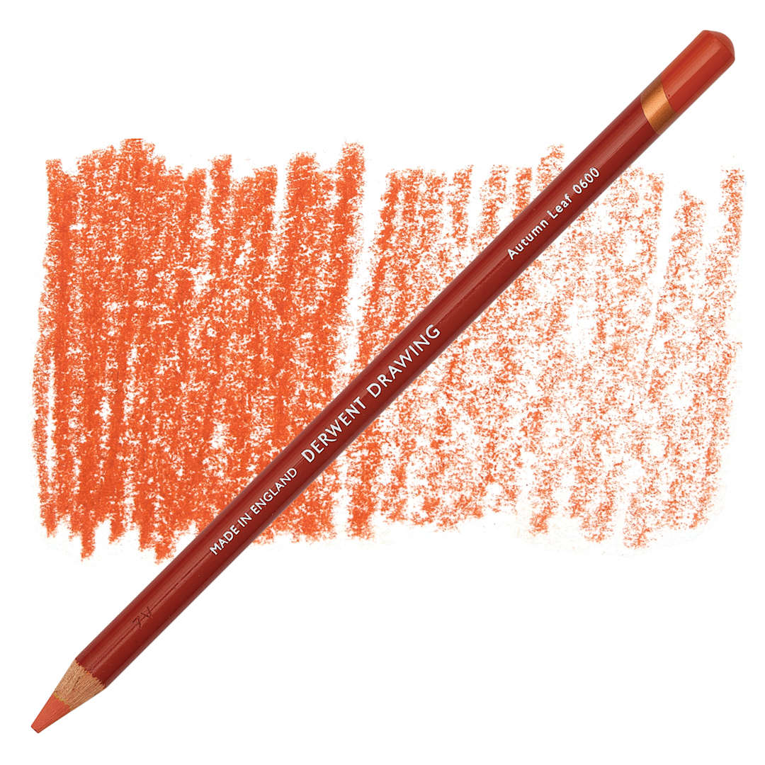 Open in modal - Derwent Drawing Pencil - Autumn Leaf pencil and swatch