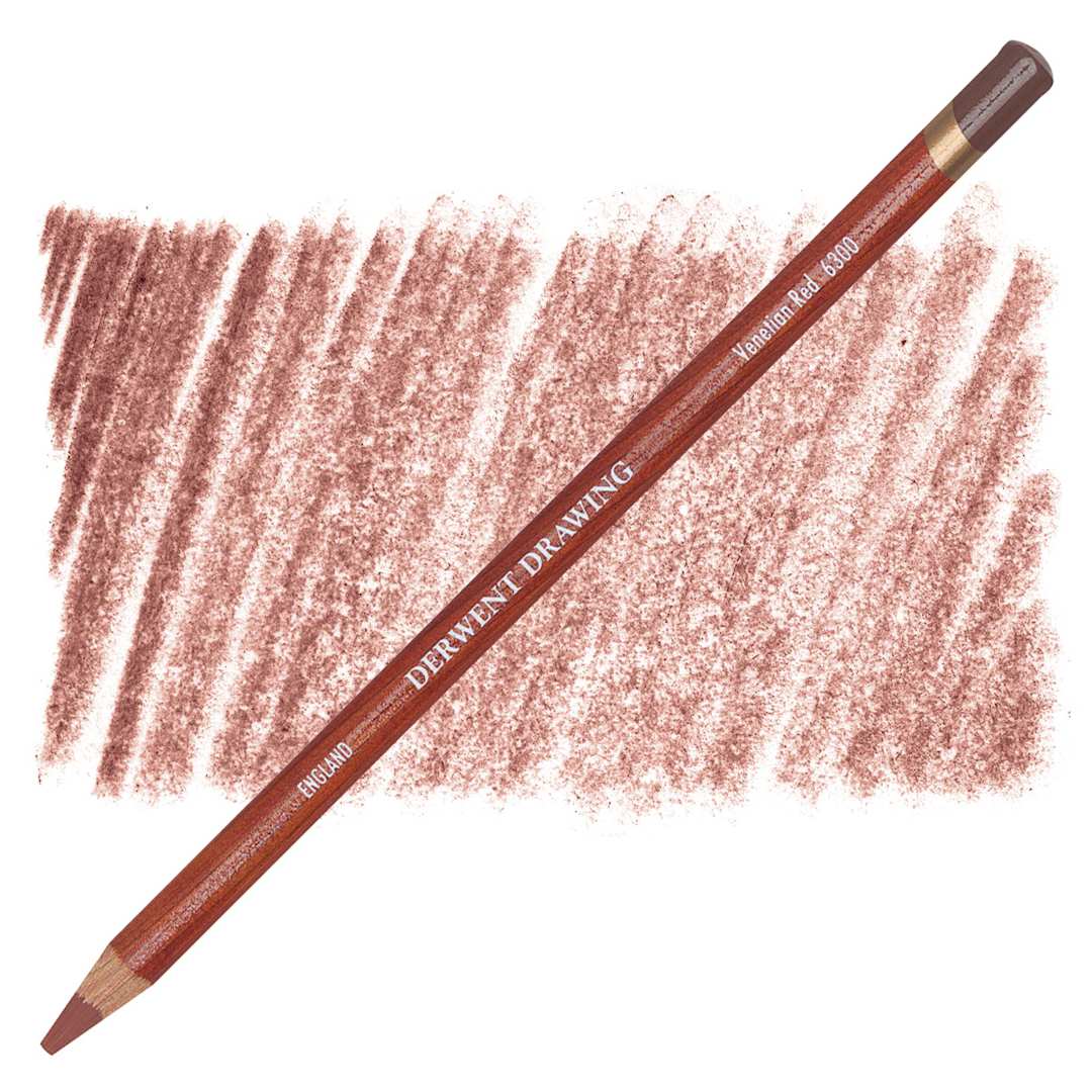 Open in modal - Derwent Drawing Pencil - Venetian Red pencil and swatch