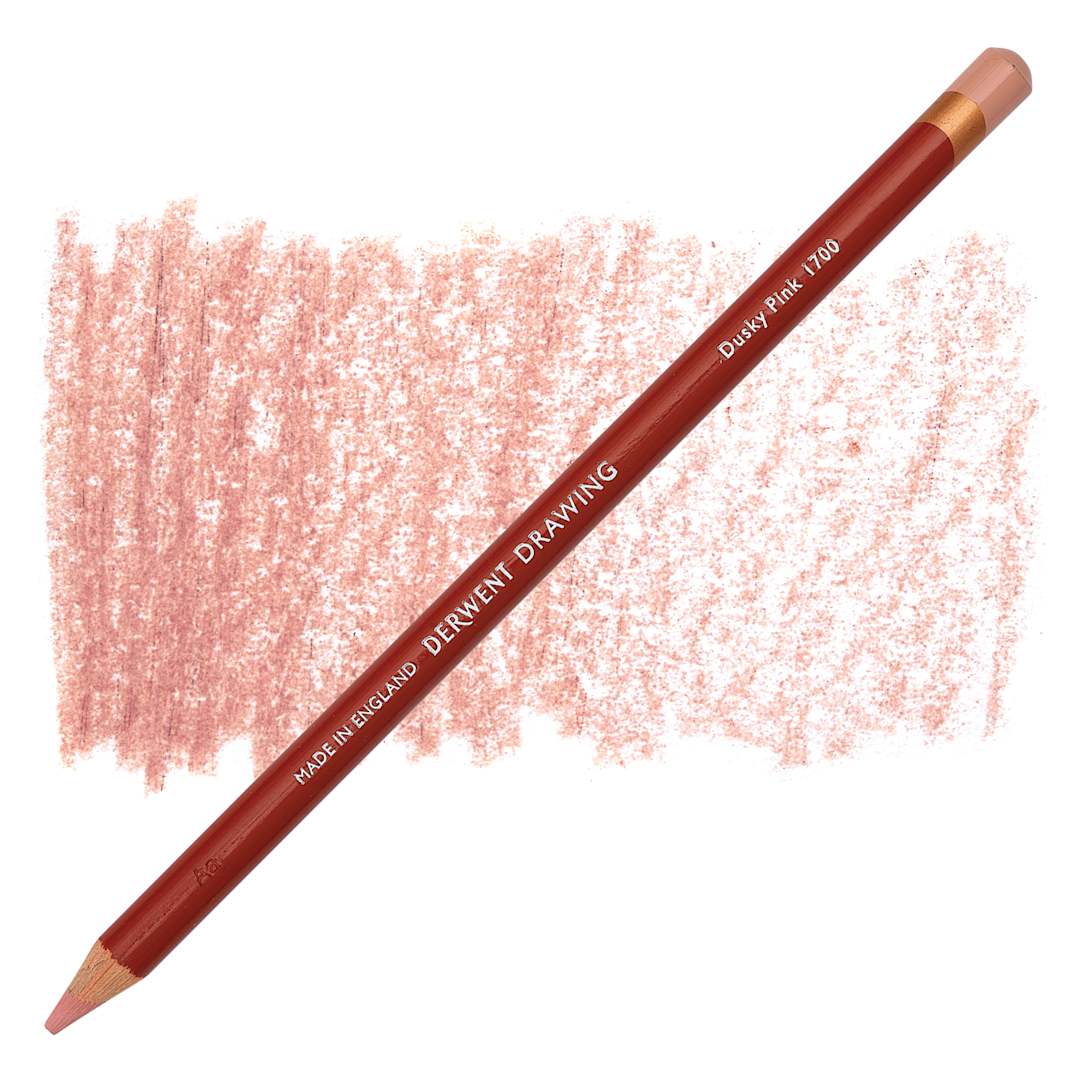 Open in modal - Derwent Drawing Pencil - Dusky Pink pencil and swatch