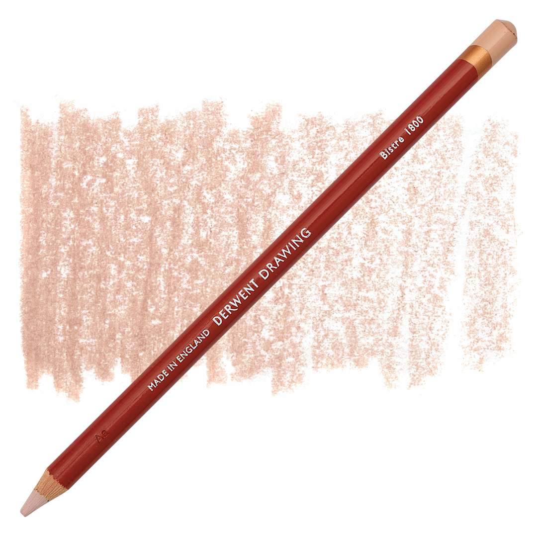 Open in modal - Derwent Drawing Pencil - Bistre pencil and swatch