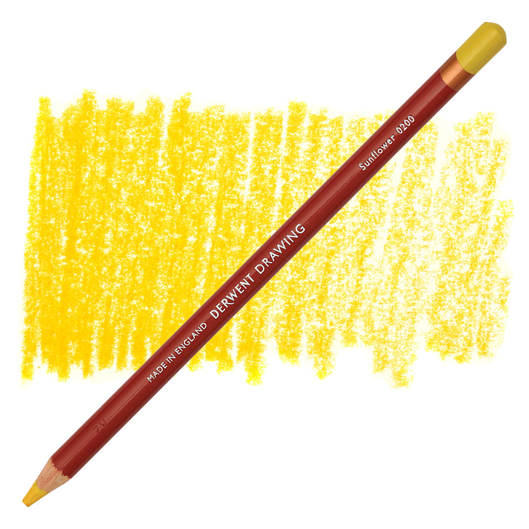 Open in modal - Derwent Drawing Pencil - Sunflower pencil and swatch