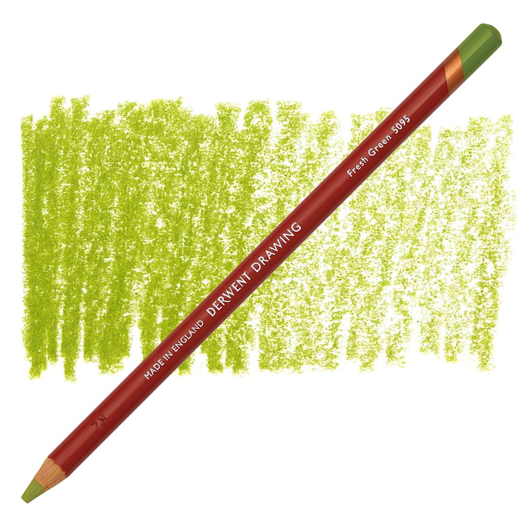 Open in modal - Derwent Drawing Pencil - Fresh Green pencil and swatch