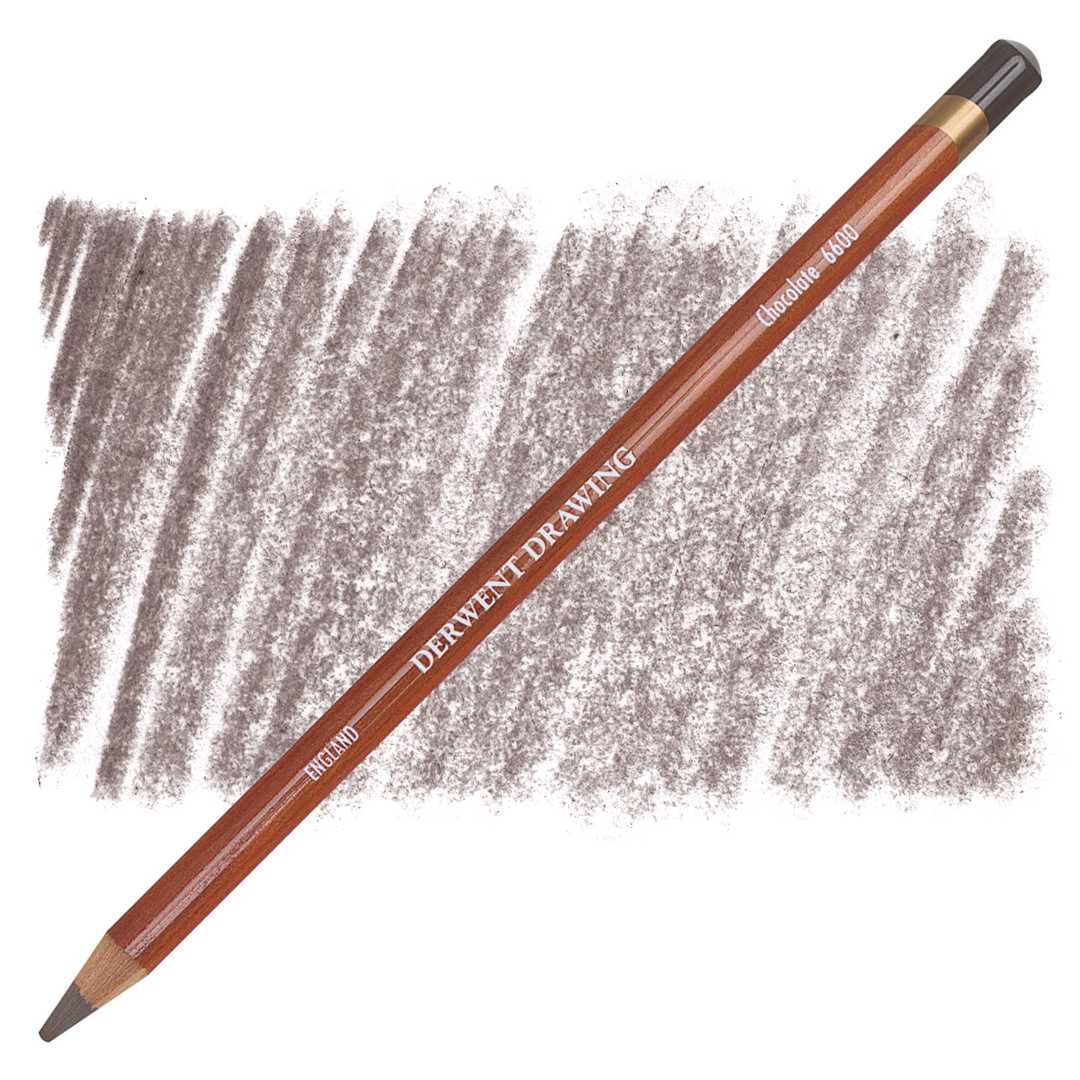 Open in modal - Derwent Drawing Pencil - Chocolate pencil and swatch