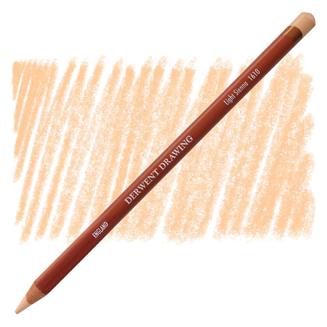 Open in modal - Derwent Drawing Pencil - Light Sienna pencil and swatch
