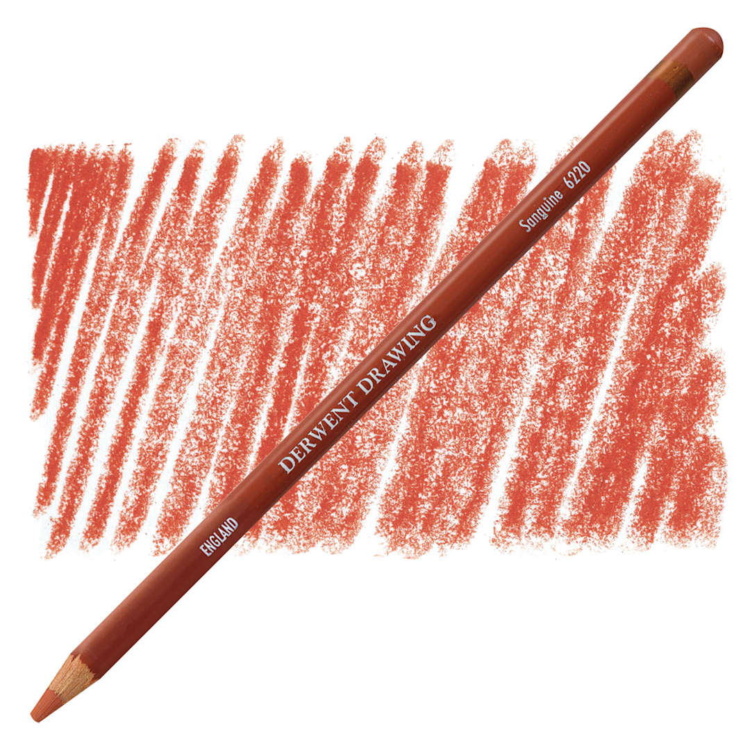 Open in modal - Derwent Drawing Pencil - Sanquine pencil and swatch