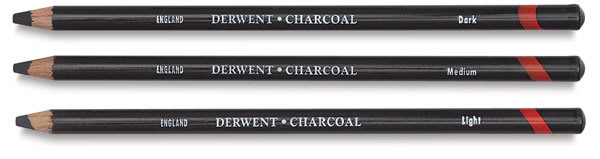 Open in modal - Derwent Charcoal Pencils-Dark, Medium & Light