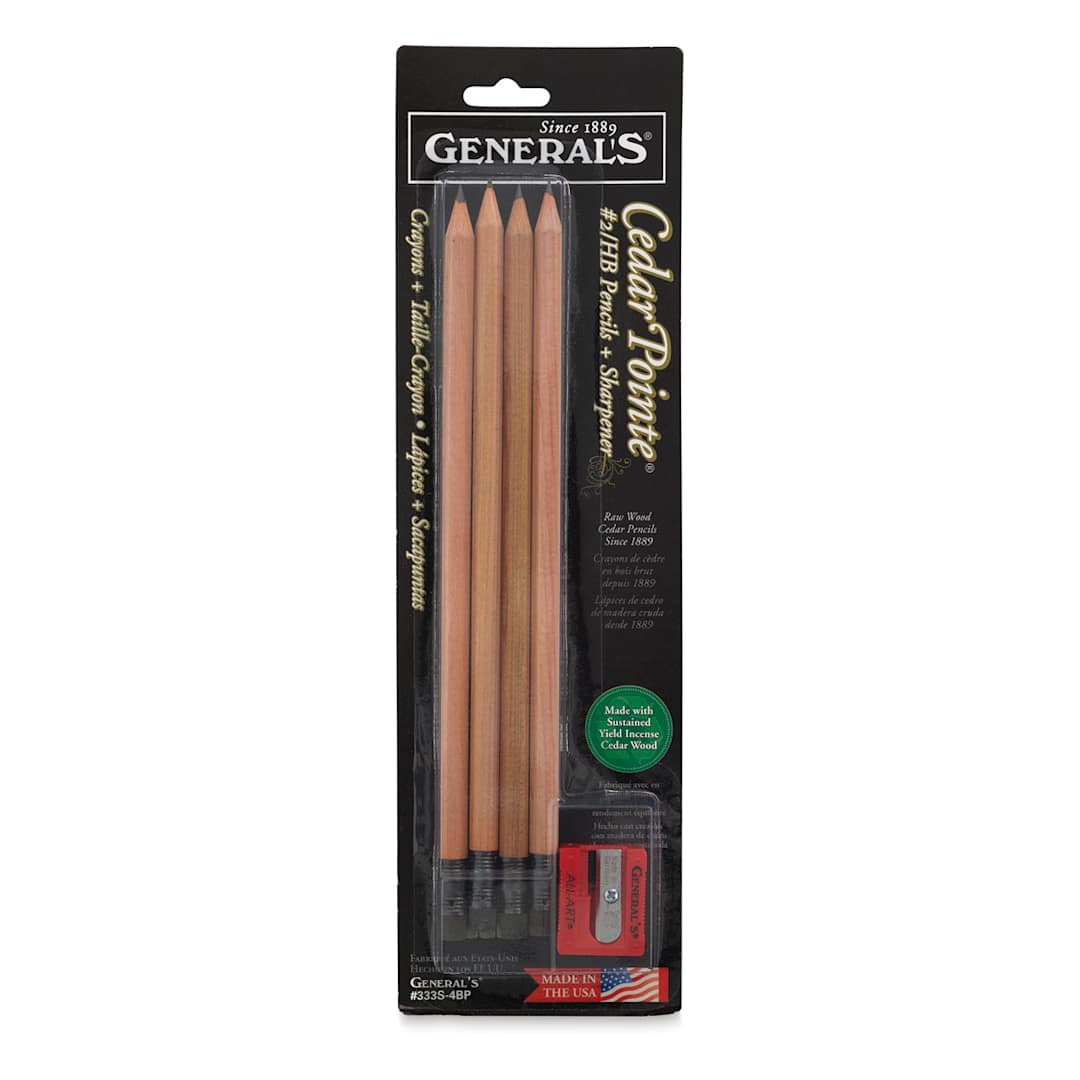Open in modal - General's Cedar Pencils -  Front of blister package of 5 Piece Set