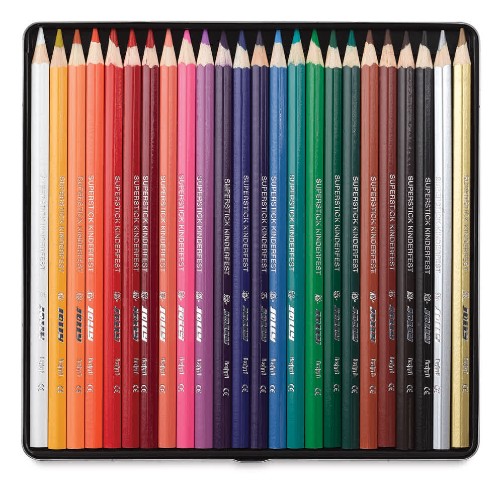 Open in modal - Jolly Superstick Colored Pencil Sets - Set of 24 shown in tray