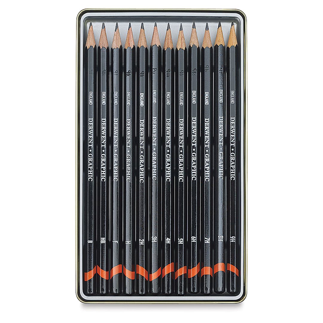 Open in modal - Derwent Graphic Pencils - Hard Technical, Set of 12, contents