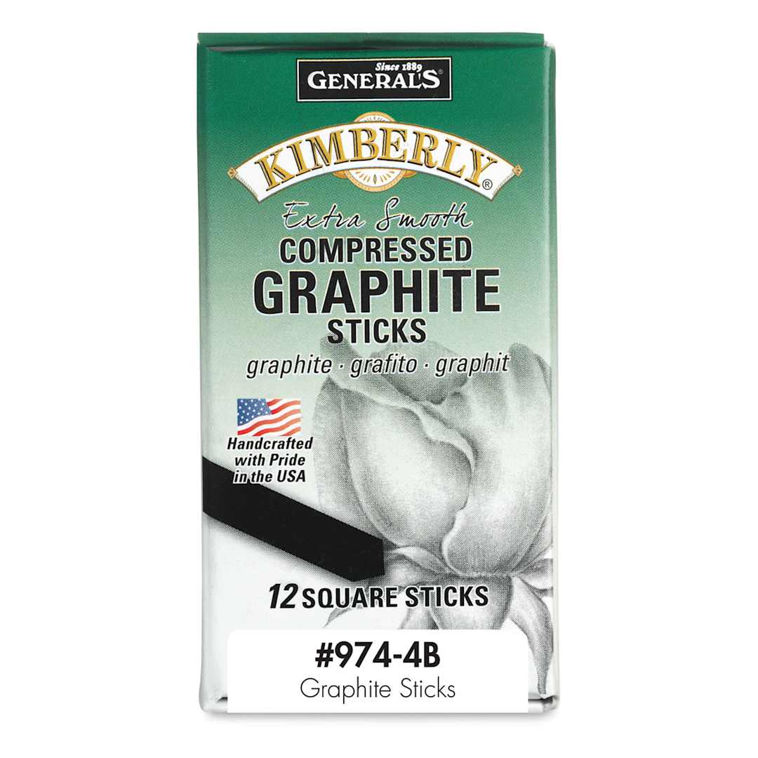 Open in modal - General's Kimberly Graphite Sticks - Front view of package of 12 4B Sticks