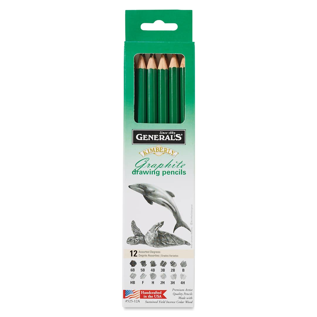 Open in modal - General's Kimberly Graphite Pencils Set - Drawing Pencils, Pkg of 12, front of the packaging