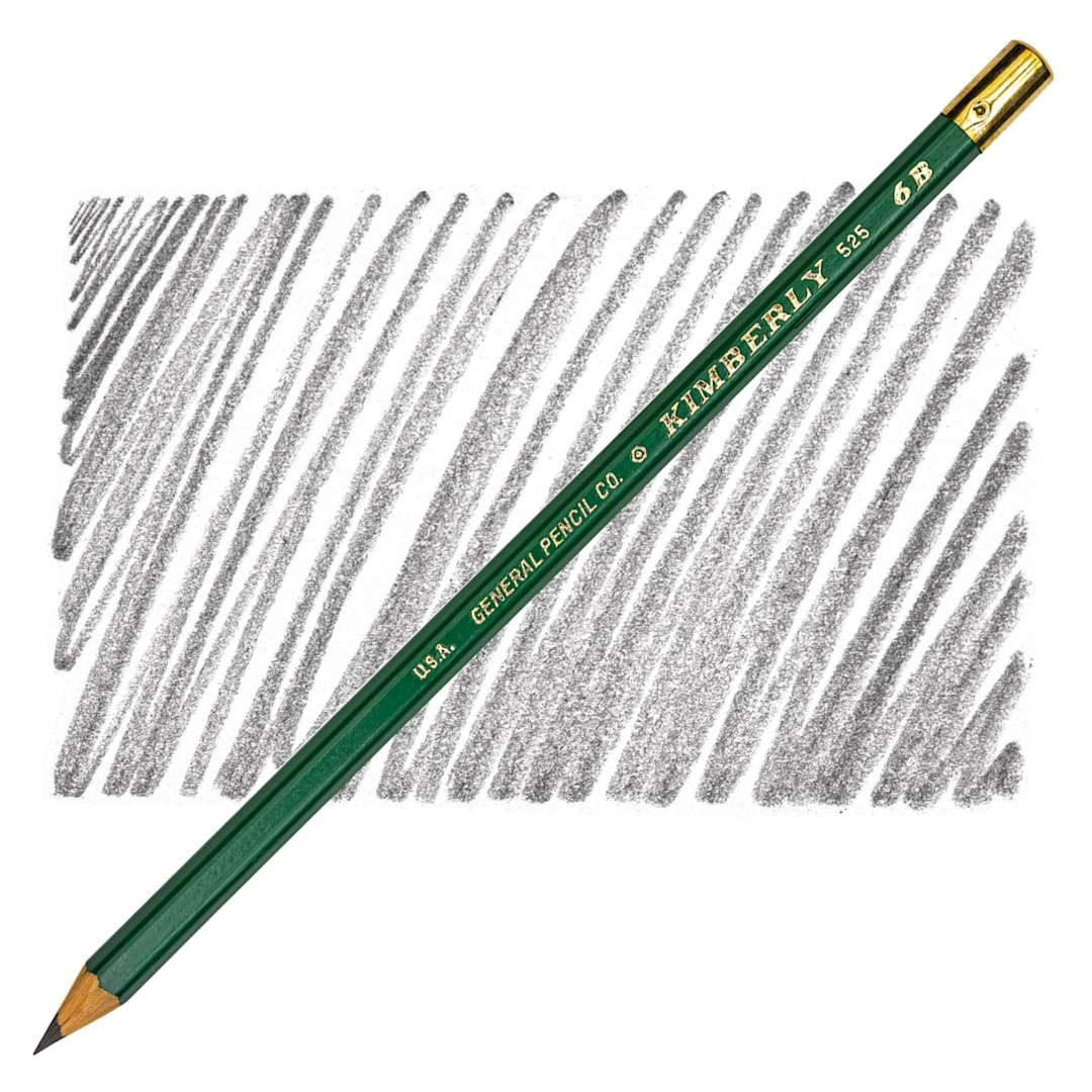 Open in modal - General's Kimberly Drawing Pencil - 6B pencil and swatch