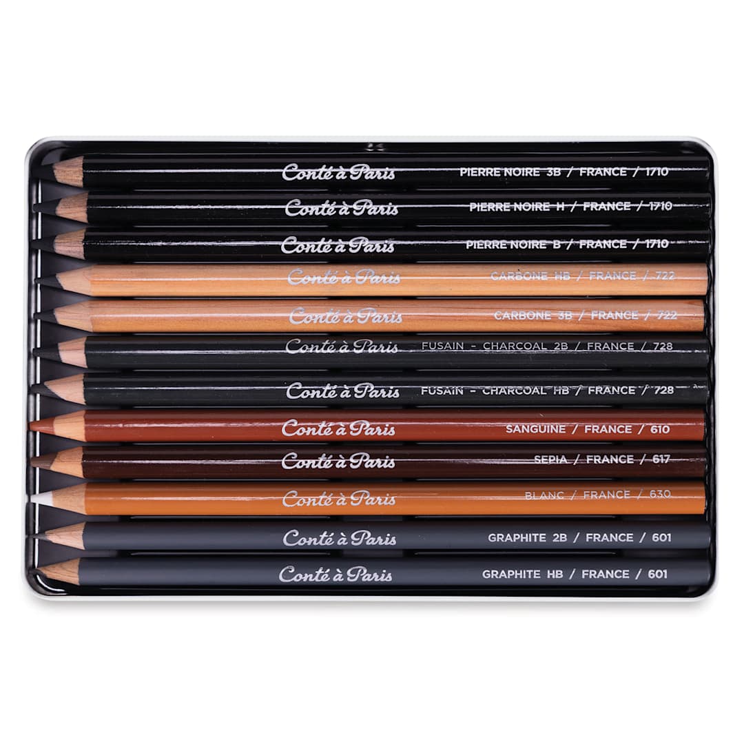 Open in modal - Conté à Paris Sketching Pencils - Set of 12, contents