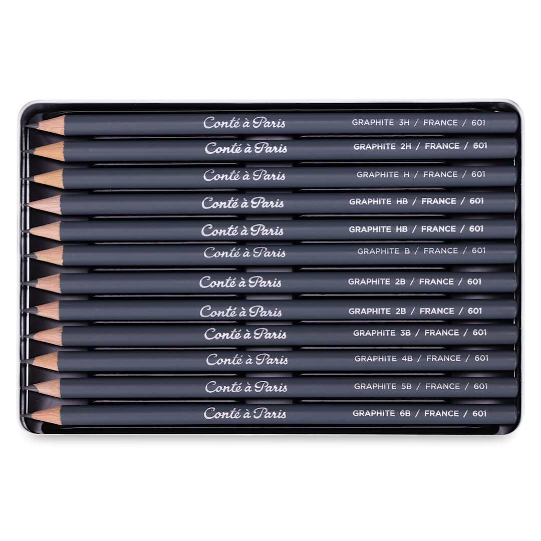 Open in modal - Conté à Paris Sketching Pencils - Graphite, Set of 12, open