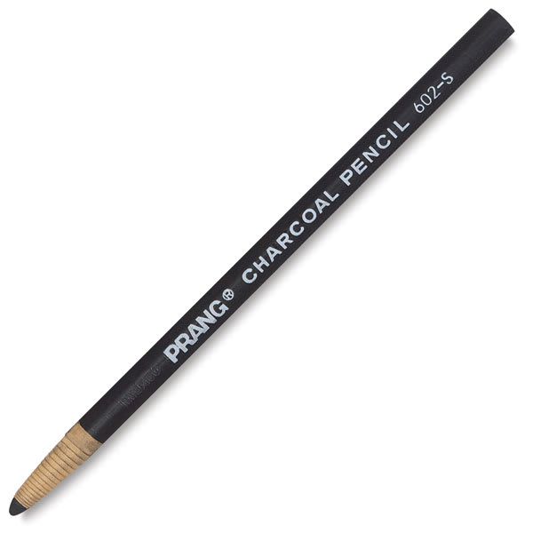 Open in modal - Prang Wrap Charcoal Pencils - Angled view of single Soft Charcoal pencil