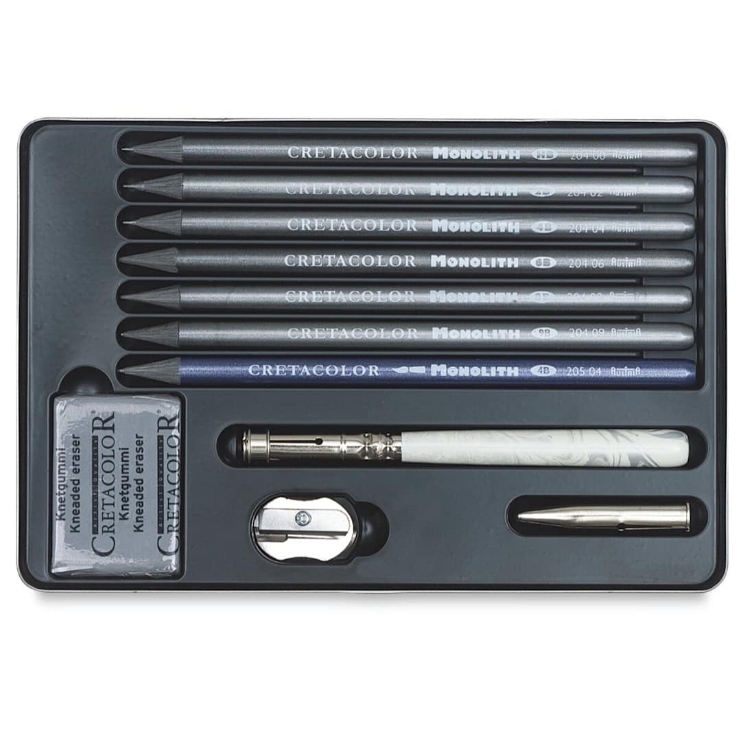 Open in modal - Cretacolor Monolith Woodless Pencil Set - Tin Box, Set of 10