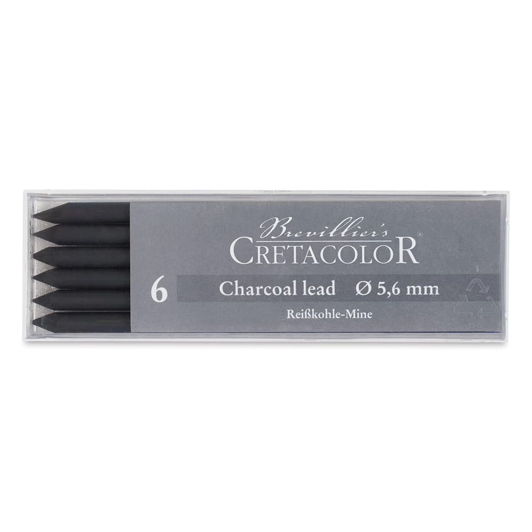 Open in modal - Cretacolor Leads - Charcoal, Soft, Box of 6