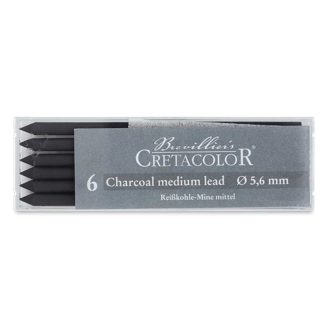 Open in modal - Cretacolor Leads - Charcoal, Medium, Box of 6
