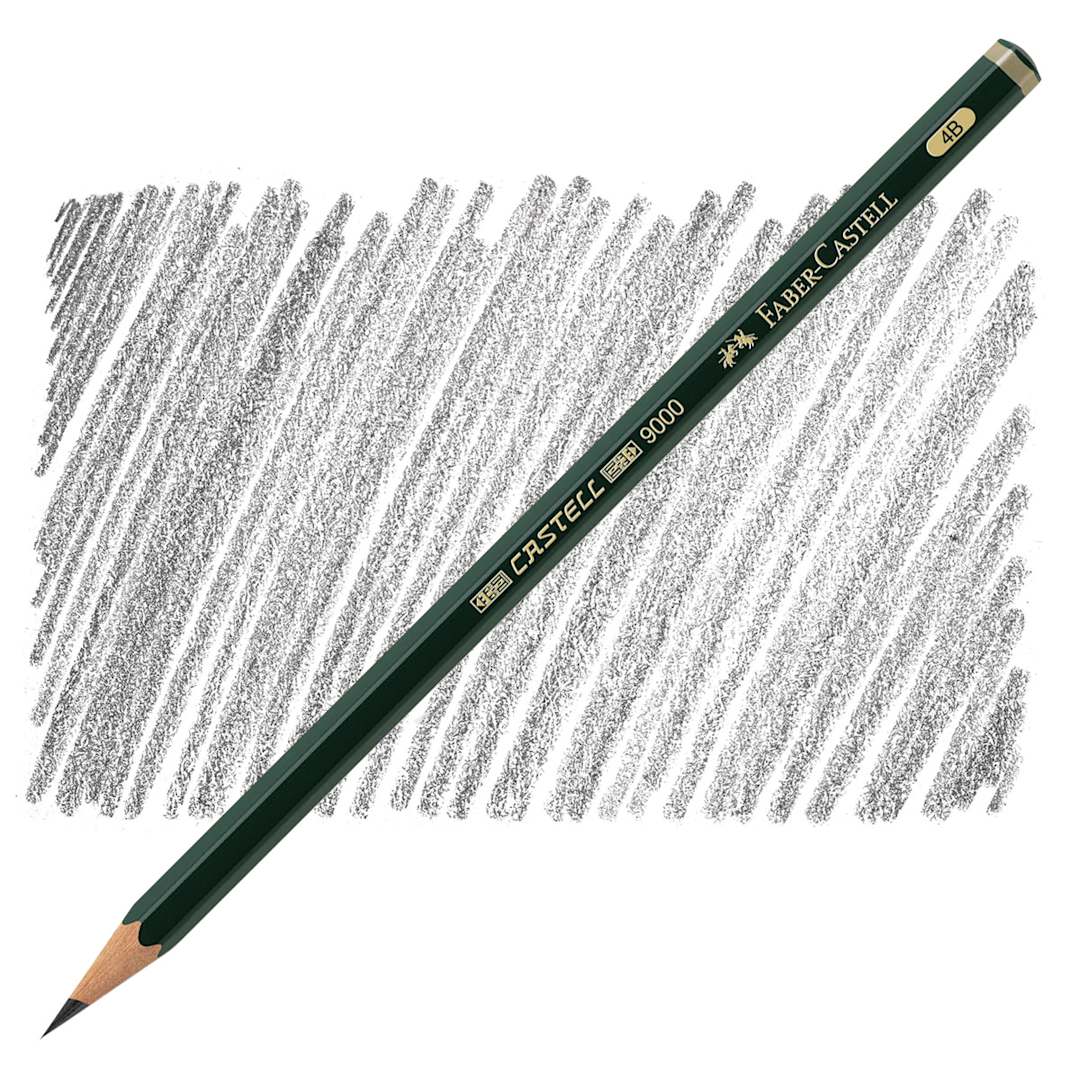 Open in modal - Faber-Castell 9000 Pencil - Graphite, 4B pencil and swatch