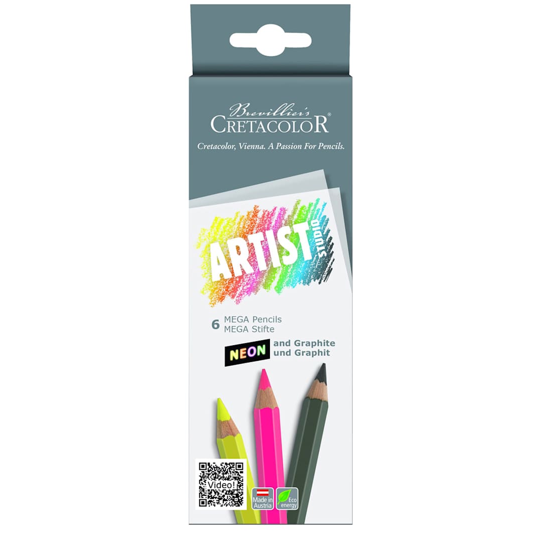 Open in modal - Artist Studio Mega Neon Pencil Set 6-Pencil Set
