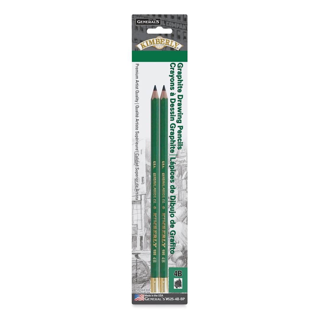 Open in modal - General's Kimberly Graphite Pencil - 4B, Pkg of 2, front of the packaging