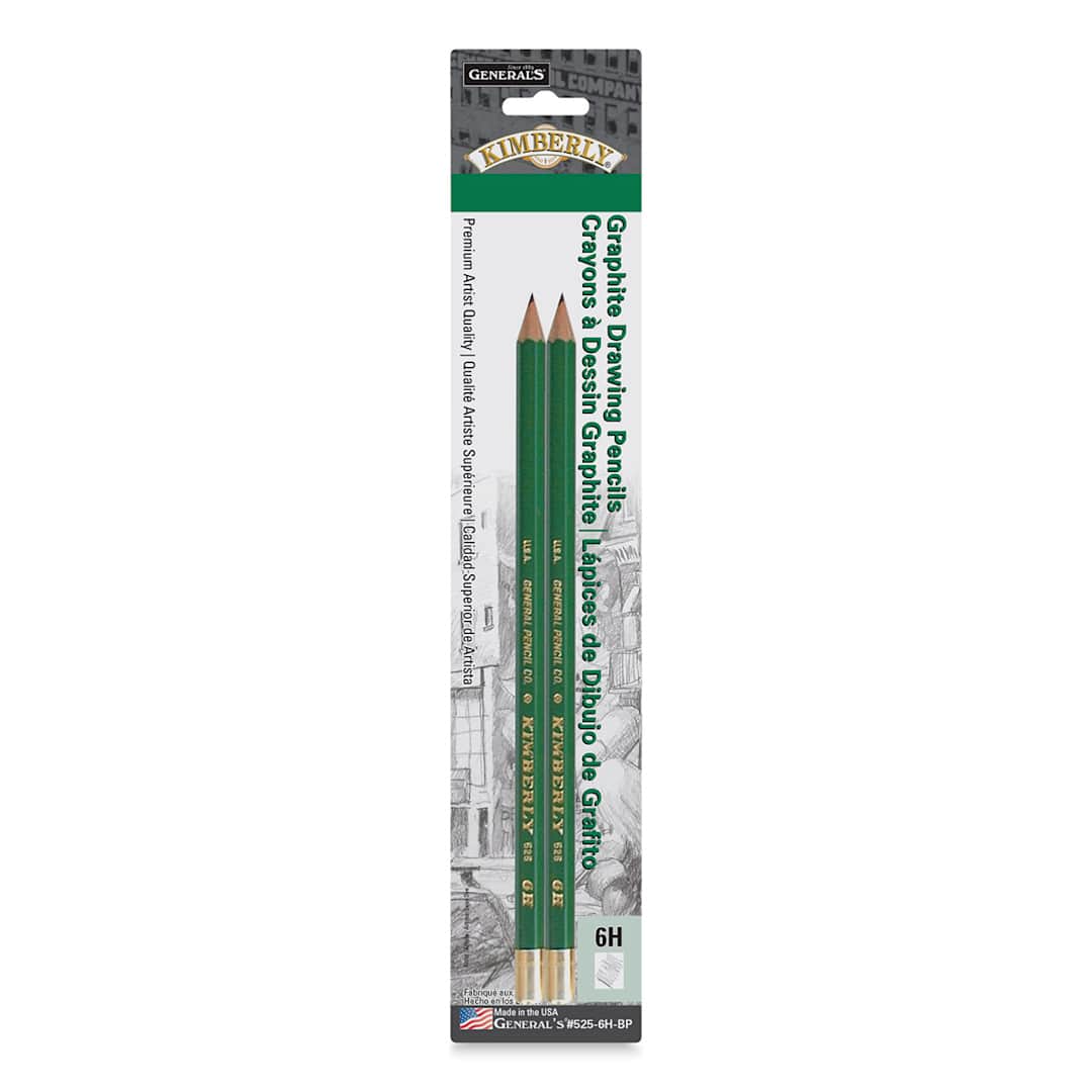 Open in modal - General's Kimberly Graphite Pencil - 6H, Pkg of 2, front of the packaging