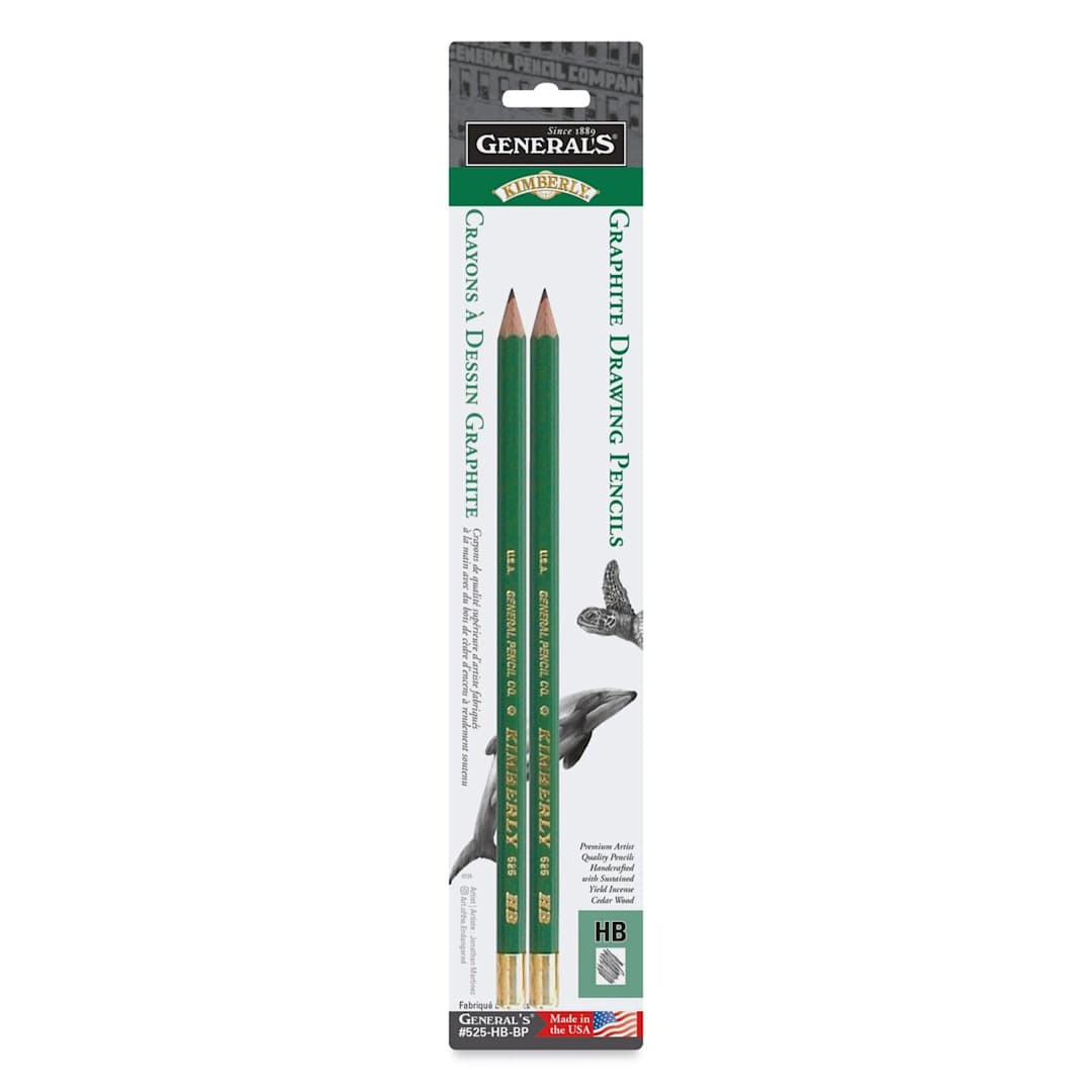 Open in modal - General's Kimberly Graphite Pencil - HB, Pkg of 2, front of the packaging