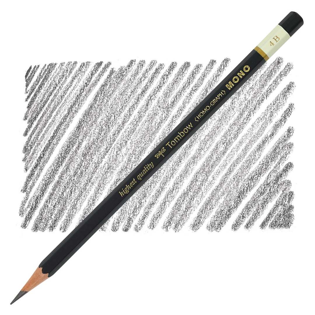 Open in modal - Tombow Mono Professional Drawing Pencil - 4B pencil and swatch