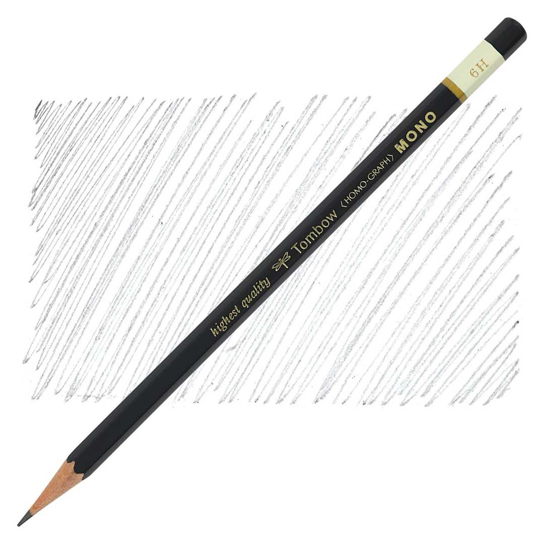 Open in modal - Tombow Mono Professional Drawing Pencil - 6H (hardest) pencil and swatch