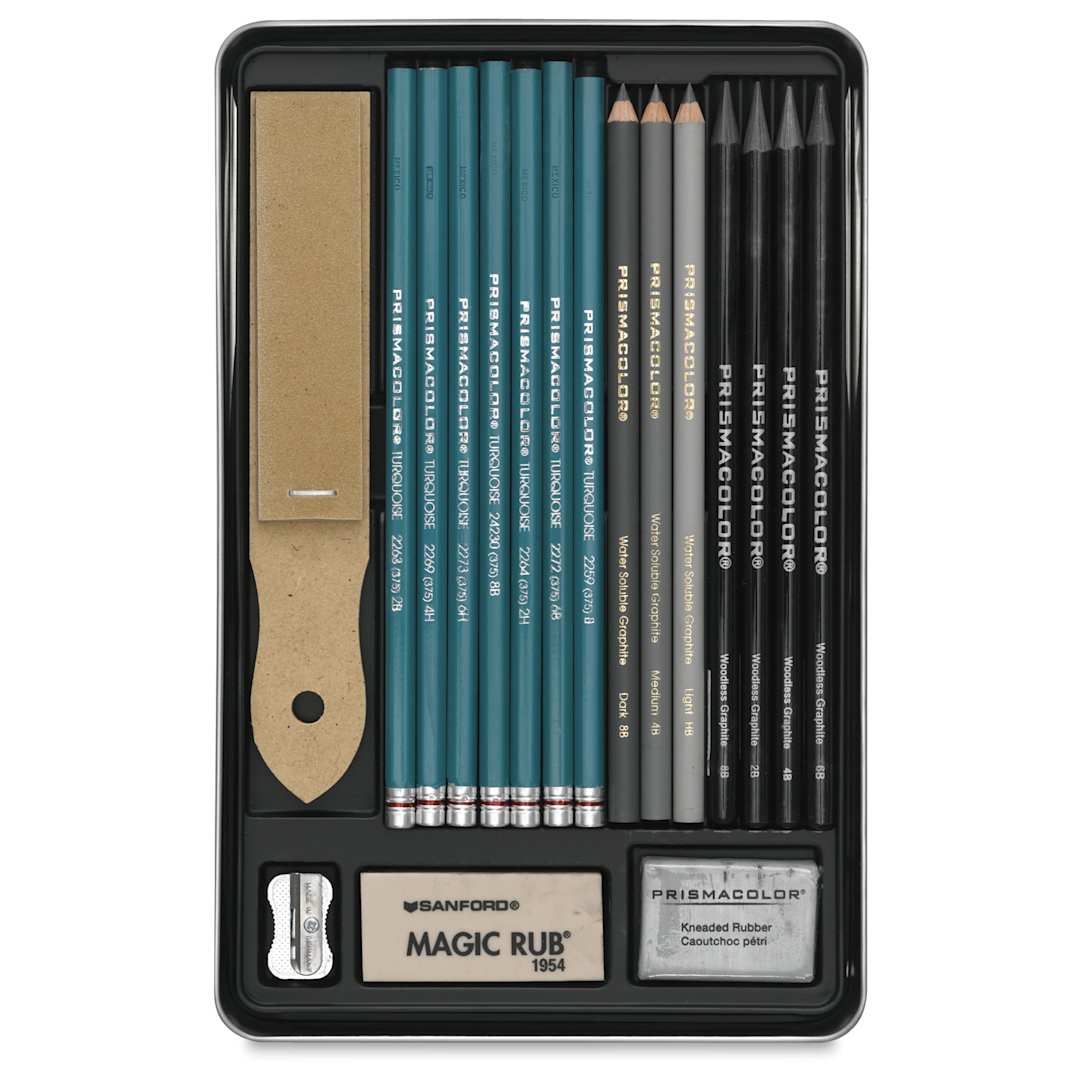 Open in modal - Prismacolor Graphite Drawing Set - Graphite, Set of 18, contents