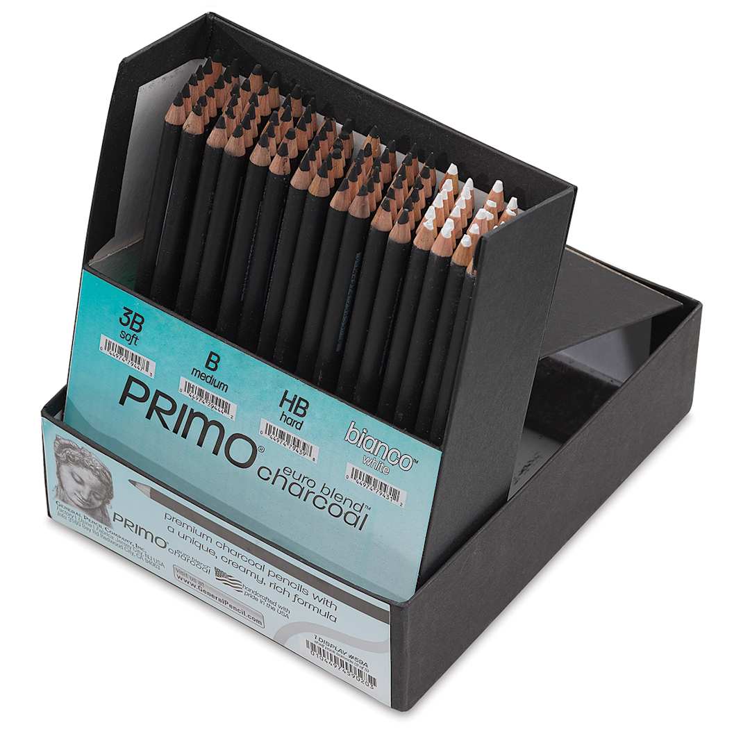 Open in modal - General's Primo Euro Blend Charcoal - Class Pack Set, case with lid open