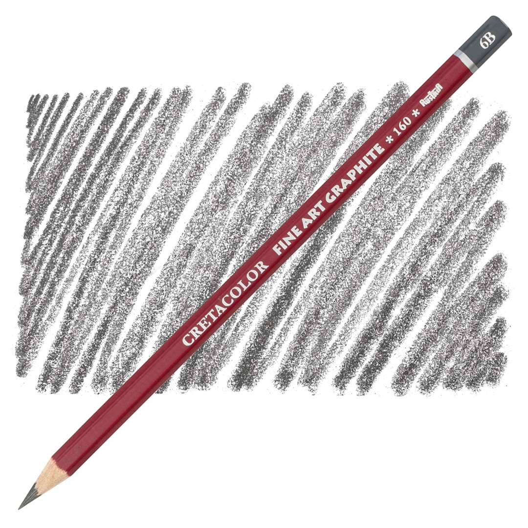 Open in modal - Cretacolor Fine Art Graphite Pencil - 6B pencil and swatch