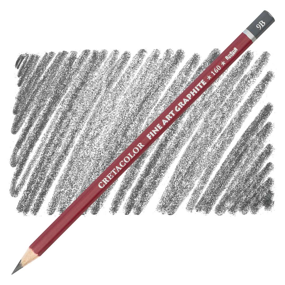 Open in modal - Cretacolor Fine Art Graphite Pencil - 9B (softest) pencil and swatch