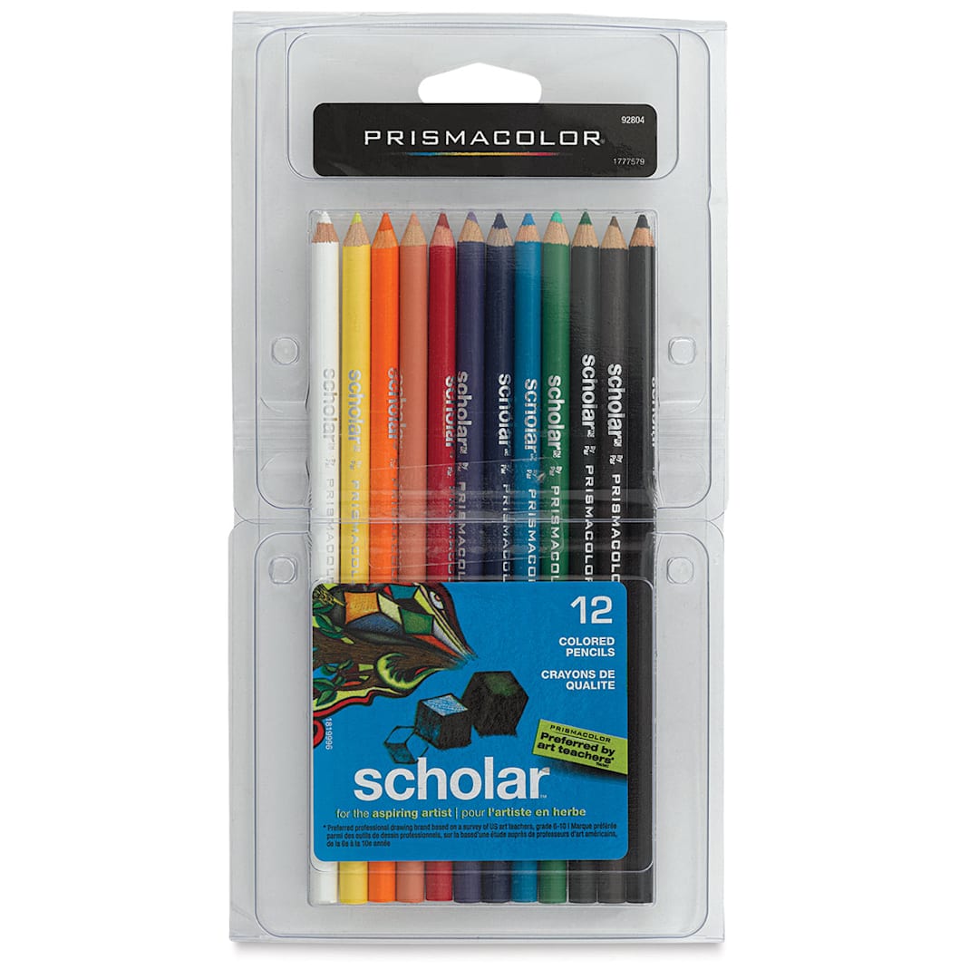 Open in modal - Prismacolor Scholar Art Pencil Set - Assorted Colors, Set of 12 (front of package)