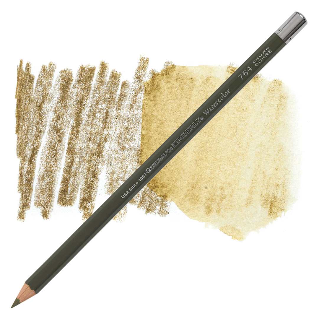 Open in modal - General's Kimberly Watercolor Pencil - Brown Ochre pencil and swatch