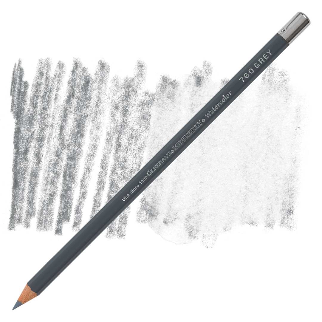 Open in modal - General's Kimberly Watercolor Pencil - Gray pencil and swatch