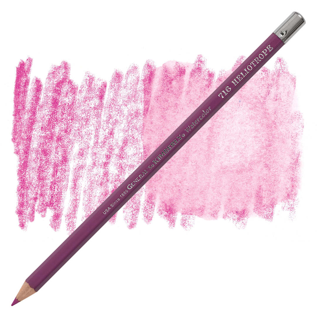 Open in modal - General's Kimberly Watercolor Pencil - Heliotrope pencil and swatch
