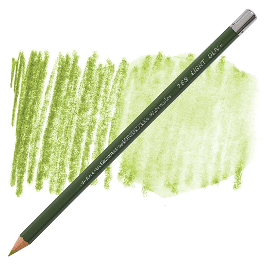 Open in modal - General's Kimberly Watercolor Pencil - Light Olive pencil and swatch