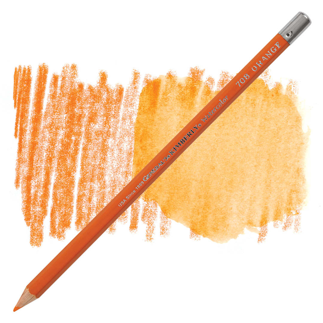 Open in modal - General's Kimberly Watercolor Pencil - Orange pencil and swatch