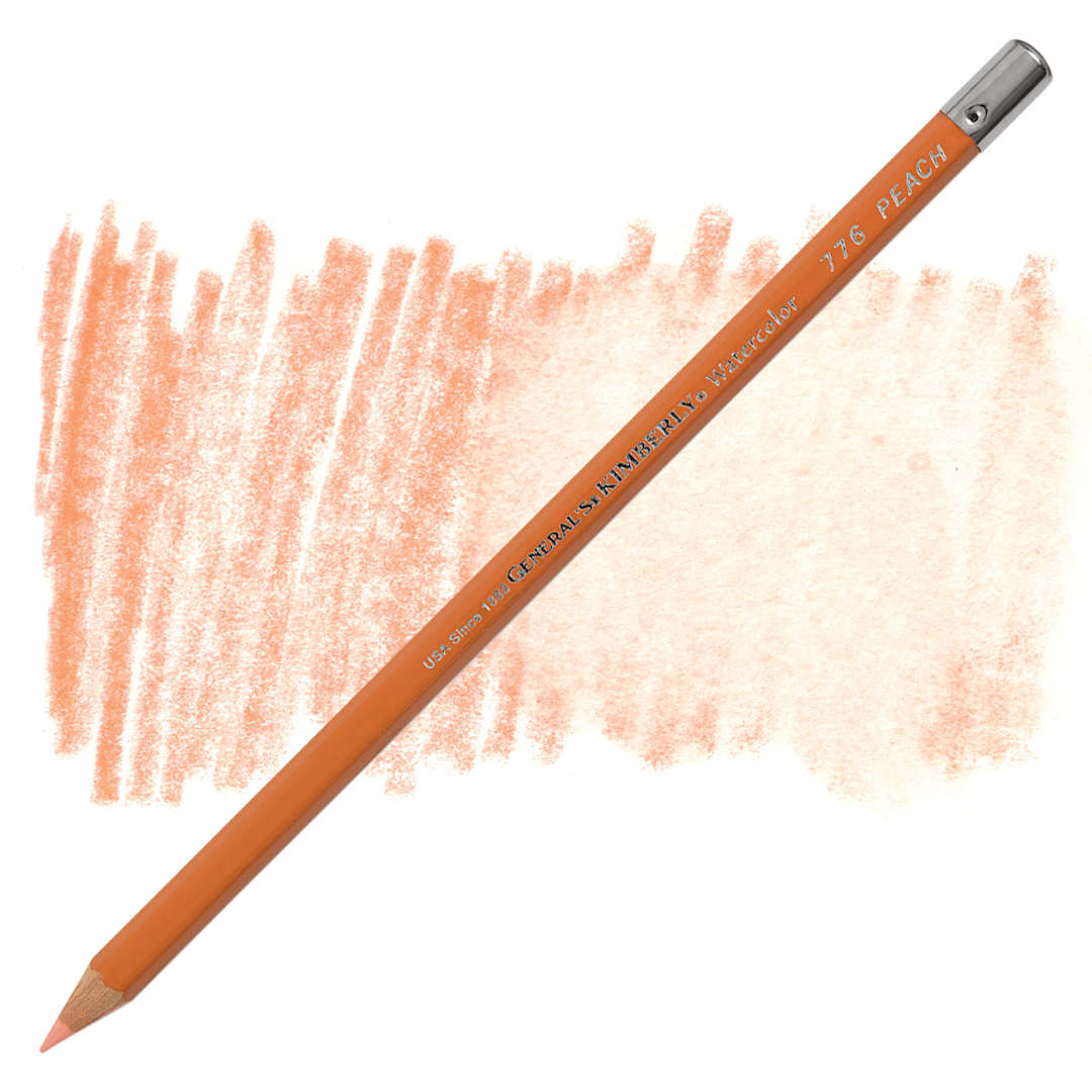 Open in modal - General's Kimberly Watercolor Pencil - Peach pencil and swatch