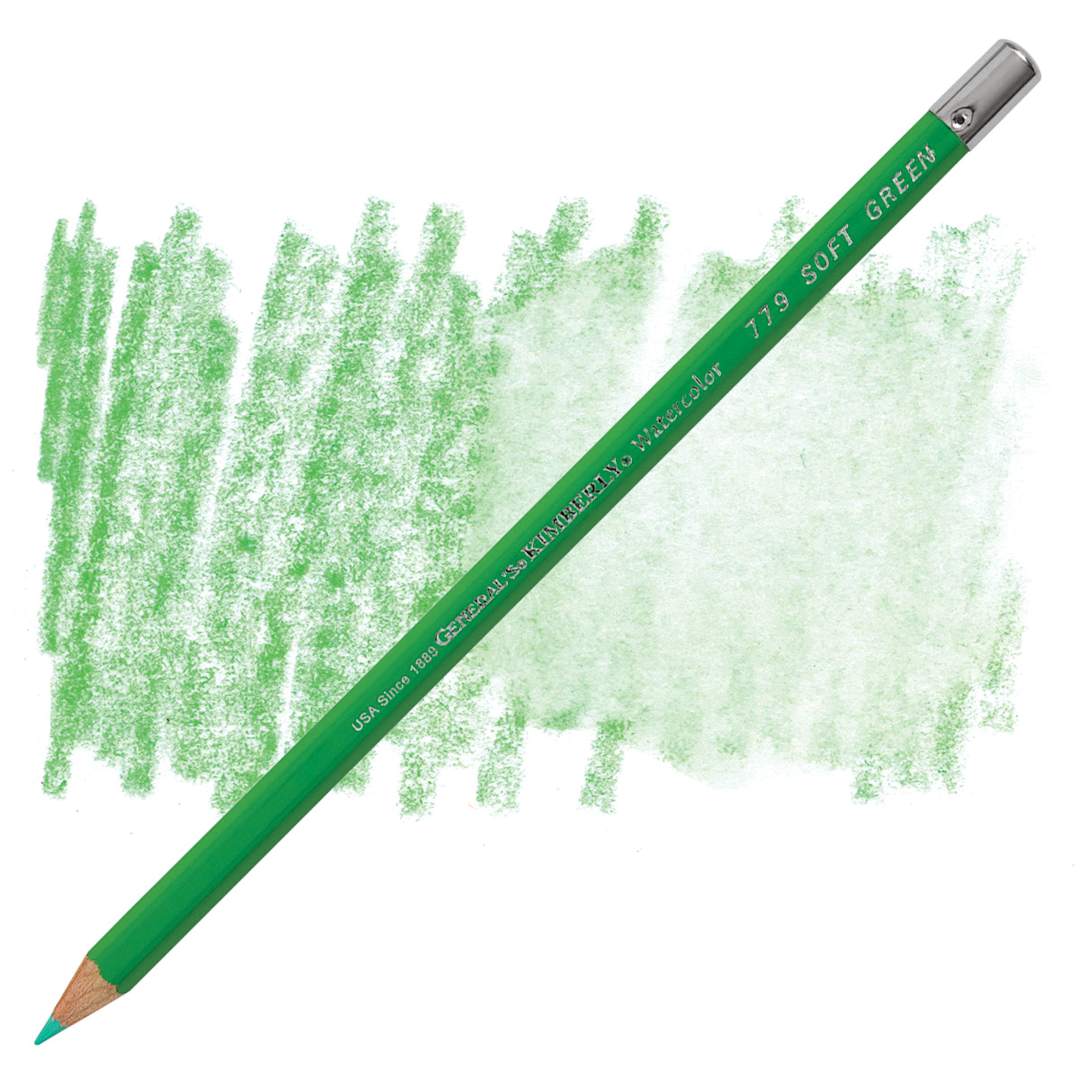 Open in modal - General's Kimberly Watercolor Pencil - Soft Green pencil and swatch