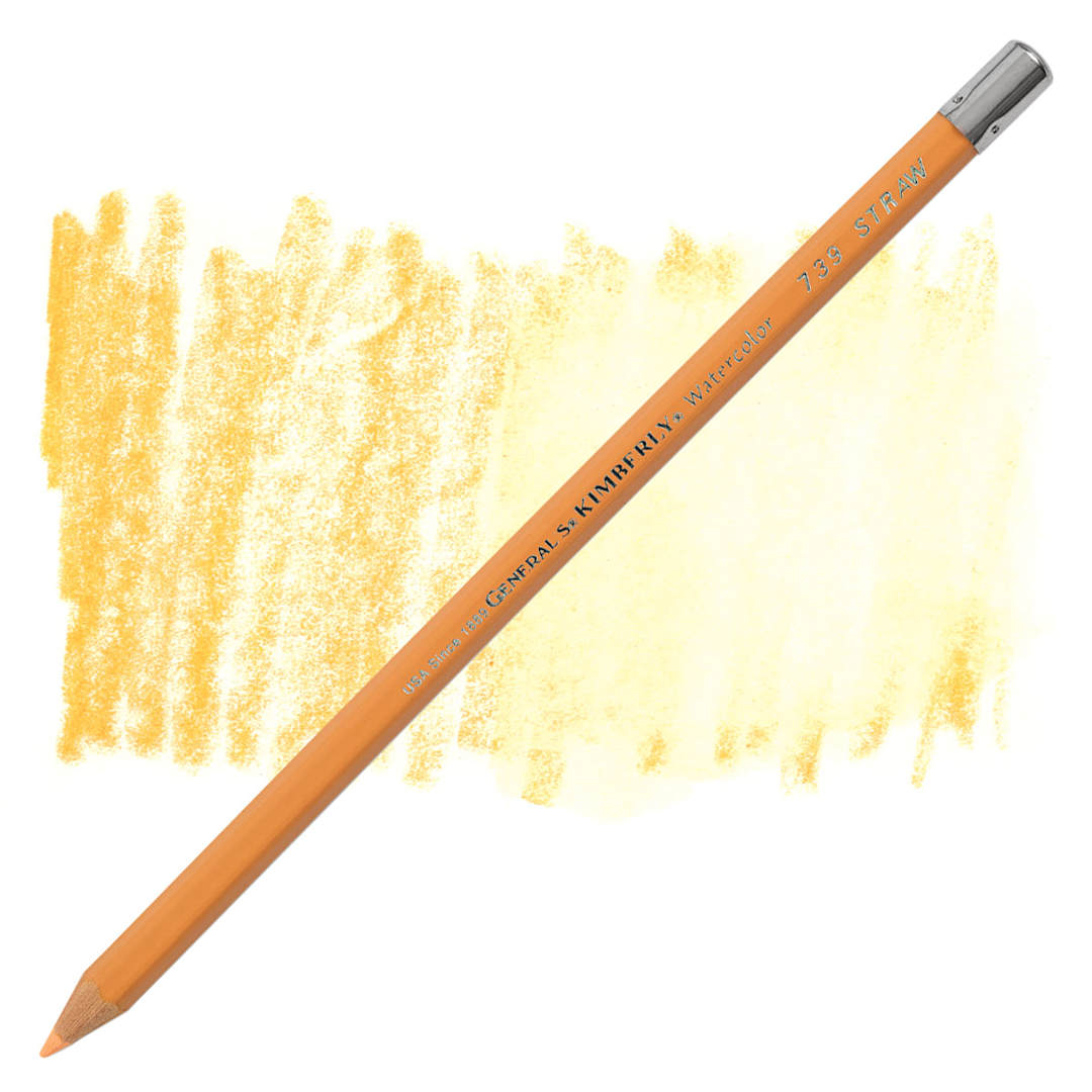 Open in modal - General's Kimberly Watercolor Pencil - Straw pencil and swatch