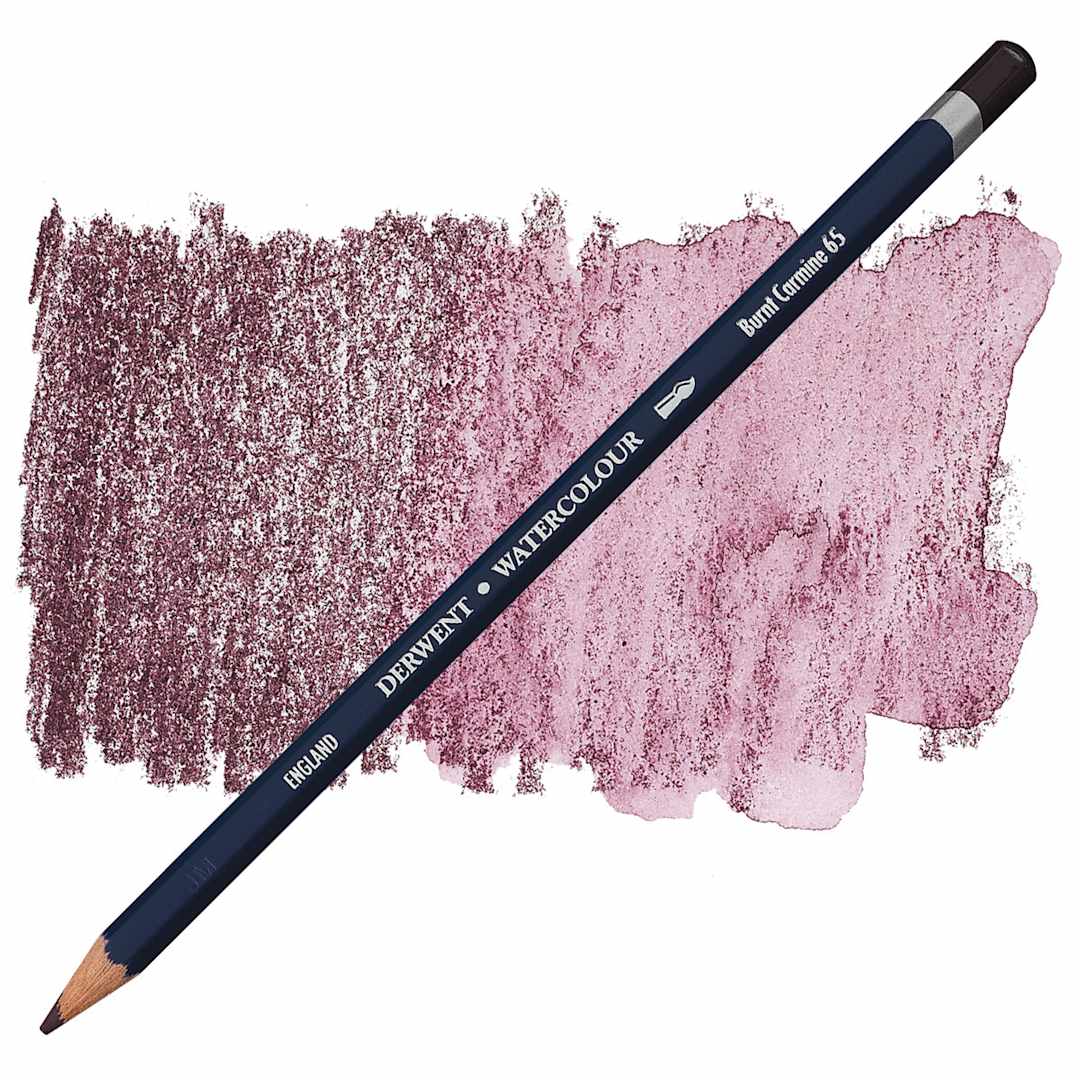 Open in modal - Derwent Watercolor Pencil - Burnt Carmine pencil and swatch