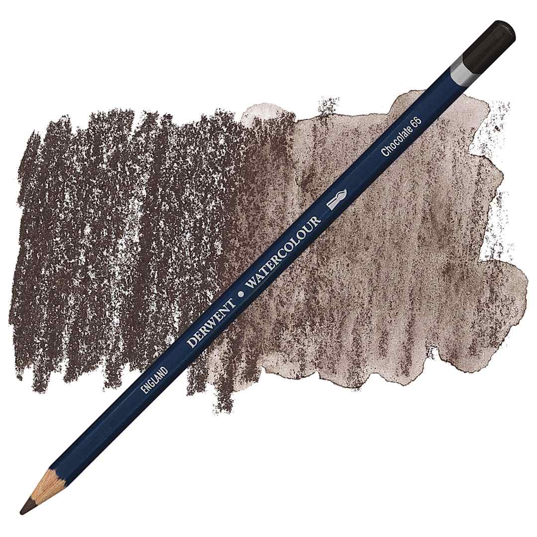 Open in modal - Derwent Watercolor Pencil - Chocolate pencil and swatch