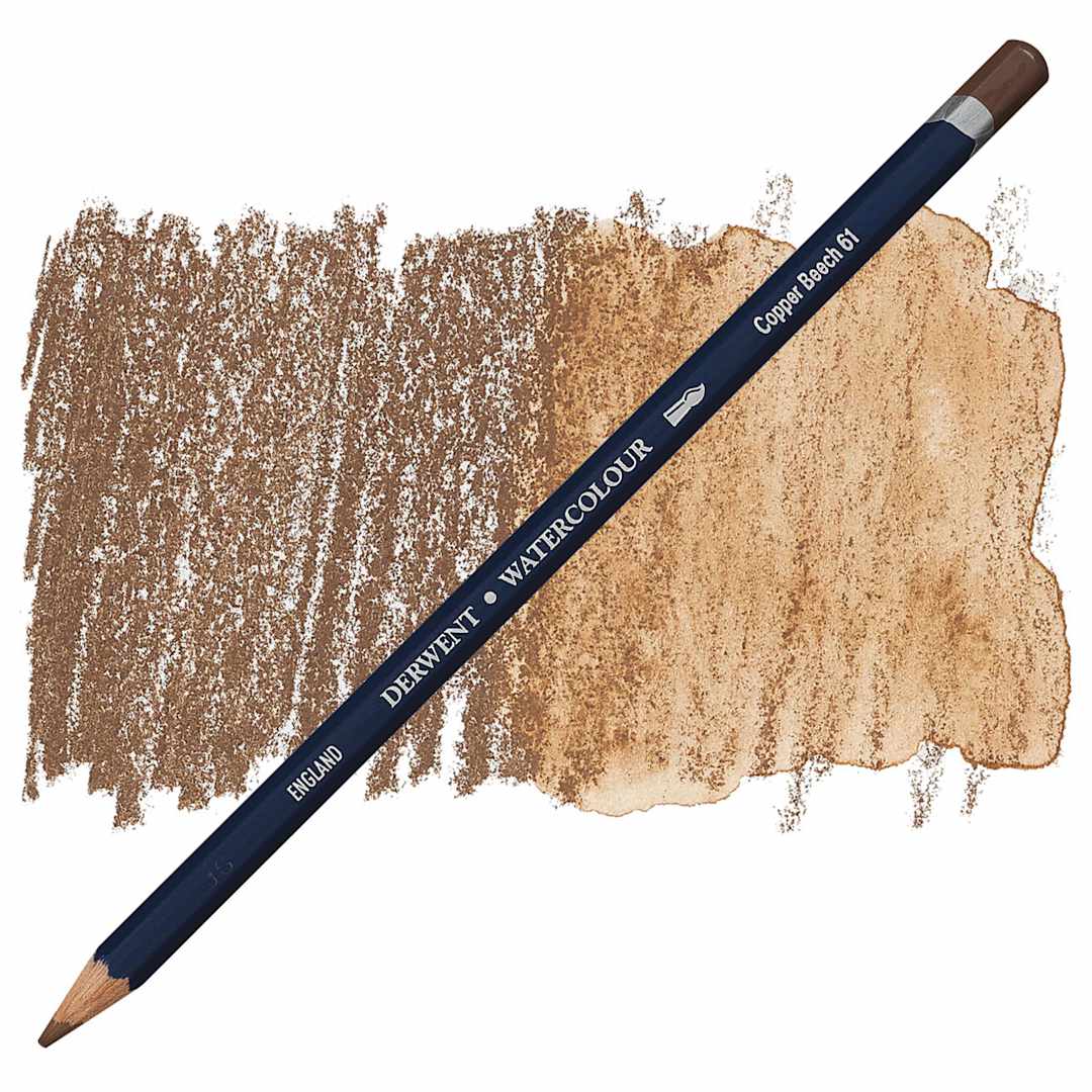 Open in modal - Derwent Watercolor Pencil - Copper Beech pencil and swatch