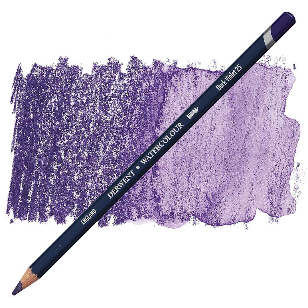 Open in modal - Derwent Watercolor Pencil - Dark Violet pencil and swatch