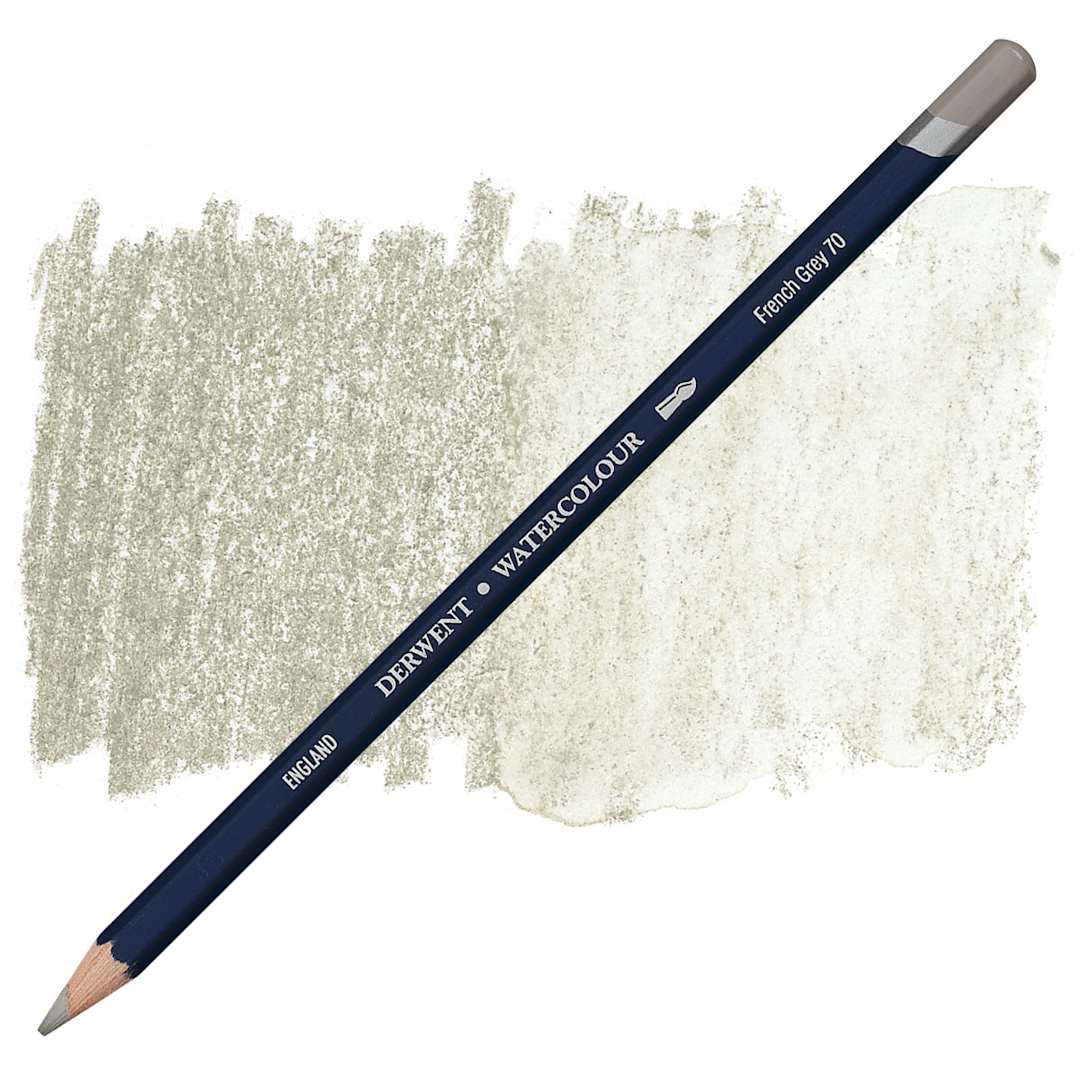 Open in modal - Derwent Watercolor Pencil - French Grey pencil and swatch